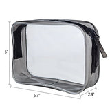 5 Packs Clear Cosmetics Bag TSA Approved, Wobe PVC Zippered Toiletry Carry Pouch Portable Makeup Bag for Vacation Travel, Bathroom and Organizing Waterproof Makeup Bag Vinyl Plastic Organizer Case