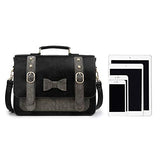 ECOSUSI Women Vintage PU Leather Messenger Shoulder Satchel Bag, Black