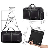 Gonex 60L Foldable Travel Duffel Bag Water & Tear Resistant, Black