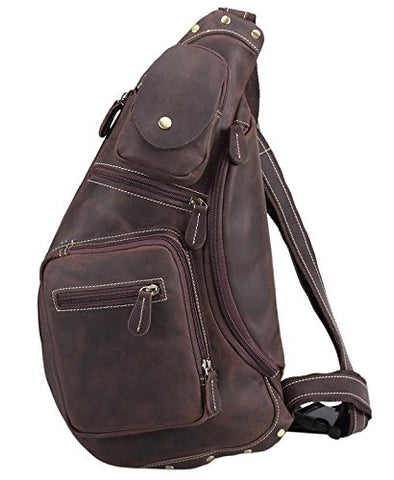 Polare Cool Real Leather Cross Body Sling Bag Chest Bag Backpack Large