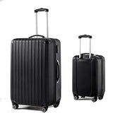 3 Pieces Spinner Luggage Sets black Suitcase Sets Hardshell Lightweight ABS Travel Luggage
