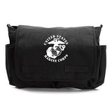 United States Marine Corps Army Heavyweight Canvas Messenger Shoulder Bag in Black & White