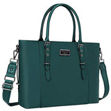 MOSISO PU Leather Laptop Tote Bag for Women (Up to 15.6 inch), Deep Teal