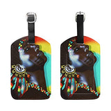 Luggage Tags Beautiful African Woman Wearing Feather Earrings Travel ID Identifier for People