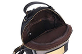 Damara Womens Snakeskin-Embossed Joint-Color Backpack,Black