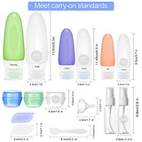 16 PCS Silicone Travel Bottles Set, TSA Approved Leak Proof Squeezable Travel Accessories, BPA Free Travel Size Containers for Toiletries, Travel Shampoo Conditioner Bottles with Tag