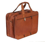 Claire Chase Executive Leather Laptop Briefcase X-Wide, Computer Bag In Saddle