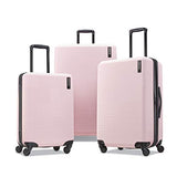 American Tourister Stratum XLT Expandable Hardside Luggage with Spinner Wheels, Pink Blush, Checked-Medium 25-Inch