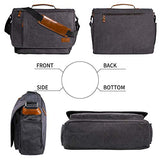 Estarer Computer Messenger bag Water-resistance Canvas Shoulder Bag 15.6 Inch Laptop for Travel Work