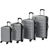 Murtisol 4 Pieces Expandable ABS Luggage Sets TSA Lightweight Durable Spinner Suitcase 16" 20" 24" 28", 4PCS Silver