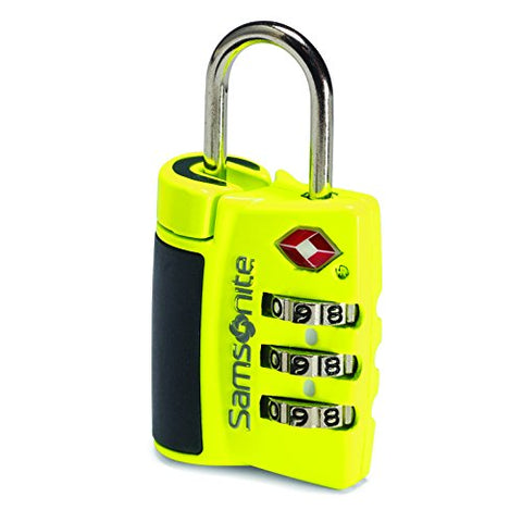 Samsonite 3-dial Travel Sentry Combination Lock, Neon Yellow
