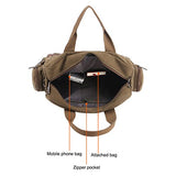 ABage Men's Vintage Canvas Travel Laptop Crossbody Shoulder Messenger Bag Satchel, Black