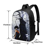 Naruto and Uchiha Obito Merchandise Kakashi Nohara Rin Merchandise Anime Stuff Gifts Backpack with USB Charging Port Anti Theft Durable Light Laptop Bags For Women Men Kids Travel School Gym Backpacks