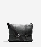 Cole Haan Black Large Pebble Messenger Soft Leather Shoulder Strap Bag 12" H X 16" W X 2.75" D