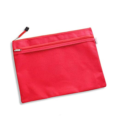 GADIEMKENSD A5 Zip Bags Mesh File Pockets with Waterproof Canvas Pouch Fit for Offices Stationery