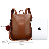 NaKita Women Travel Backpack Purse Waterproof Leather Crossbody Bag Anti-theft Lightweight Shoulder