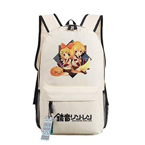U&M 600D Oxford Hatsune Miku Cartoon Students Teens Youth Shoulder Bags Backpacks Schoolbags Daypack White Kagamine Rin/Len