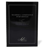 AylaMae Modern Refillable Shampoo and Conditioner Dispensers Black 500ml / 16.9oz PET Plastic Bottles with Leak Proof Pumps | Labels Printed Directly on Bottles