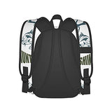 BAIW School Backpacks 16.9 Inch Print Design Student Bookbags Laptop Casual Rucksack（ Artistic Animals Emblem Moose Head Horns Trout Salmon Sea Fishes ）