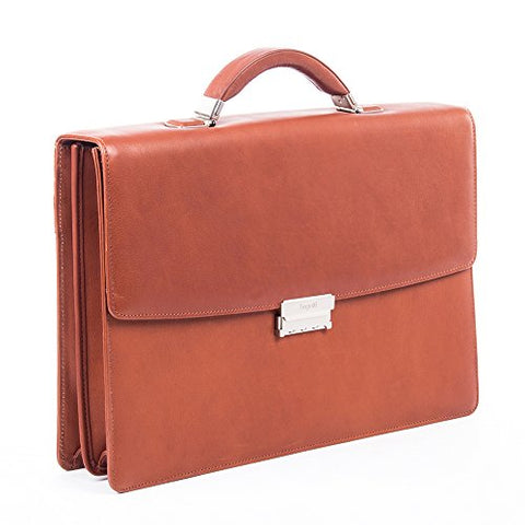 Bugatti Sartoria Large Leather Briefcase, Top Grain Leather, Cognac