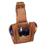 Piel Leather Hanging Travel Toiletry Kit, Saddle, One Size