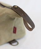 Dopp Kit Mens Toiletry Travel Bag Ykk Zipper Canvas & Leather (Medium, Khaki - 3 Days Shipping)