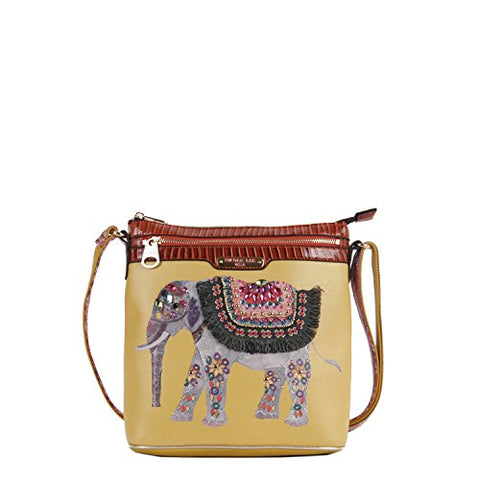 Nicole Lee Aaliyah Majestic Rhinestone Elephant Cross Body Bag, Yellow, One Size