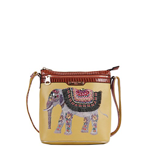 Nicole Lee Aaliyah Majestic Rhinestone Elephant Cross Body Bag, Yellow, One Size