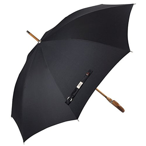 Balios Prestige Walking Umbrella, Real Wood Handle & Bamboo Shaft, Auto Open, Windproof Designed in
