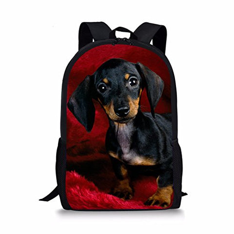 Bigcardesigns Dachshund Fashion Travel Shoulder Bag Kids Schoolbag Sports Backpack Unisex