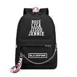 Rainlemon Kpop Blackpink Backpack Lisa Rose JISOO Jennie Shouler Bag Messenger Bag (Black)