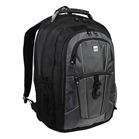 Dejuno Commuter Backpack Checkpoint-Friendly 15.6" Laptop Pocket - Black Grey, One Size