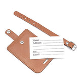 Galopar PU Leather Luggage Tags Handbag Suitcase ID Labels Travel Accessories Tag ID (Khaki 4 Pack)