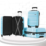 Luggage Set 3 Piece Set Suitcase set Spinner Hard shell Lightweight (skyblue)