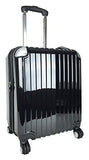 Trendy Flyer Carryon Travel Bag Rolling 4 Wheel Spinner Luggage Case Black
