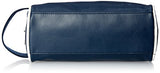 Ben Sherman Regent's Park Faux Leather Single Compartment Top Zip Travel Kit, Navy/White