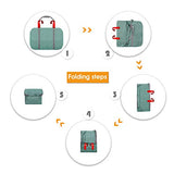 Wandf Foldable Travel Duffel Bag Luggage Sports Gym Water Resistant Nylon (E-Denim Green with Strap)