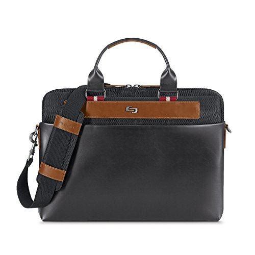 Solo Southhampton 15.6" Laptop Slim Brief Briefcase, Black, One Size