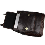 Genuine Leather Laptop Backpack Travel Rucksack Daypack Luggage For Men Women Dark Gray