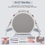 COTRUNKAGE Small Round Hat Box Carry On Luggage Bag (Small, Light Grey)