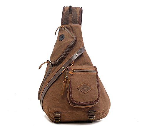 Men's Vintage Canvas Shoulder Backpack Chest Pack Sling Bag Crossbody ...