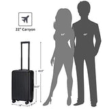GoPenguin Luggage, Carry On Luggage with Spinner Wheels, Hardshell Suitcase for Travel with Built in TSA Lock Black