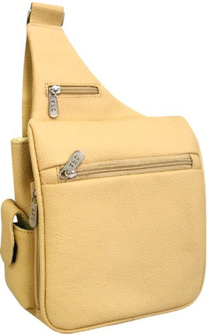 Amerileather Leather Convenient Travel Bag,Beige,US
