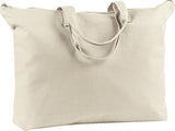 Zuzify Heavy Duty Canvas Zippered Book Tote Bag. Td0757 Os Natural