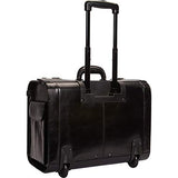 Mancini Leather Goods Deluxe Wheeled Catalog Case (Brown)