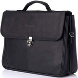 Alpine Swiss Business Portfolio Genuine Leather Briefcase Flap-Over Locking Case