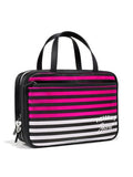 Victorias Secret Striped Hanging Travel Lingerie Organizer Bag Black Pink Silver