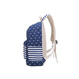 S Kaiko Navy Style Canvas Backpack Casual Daypacks School Backpack For Women And Men Laptop