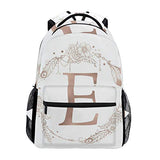 Stylish Letter Initial Monogram Backpack- Lightweight School College Travel Bags, ChunBB 16" x 11.5" x 8"