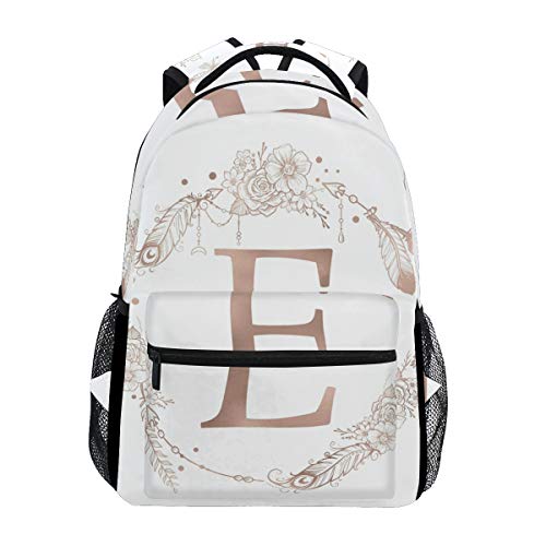 Stylish Letter Initial Monogram Backpack- Lightweight School College Travel Bags, ChunBB 16" x 11.5" x 8"